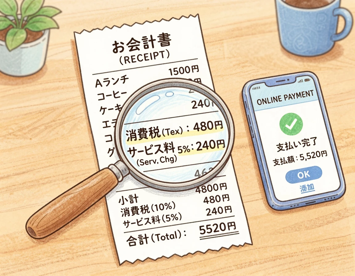 발리 여행 숨은 비용 확인 일러스트