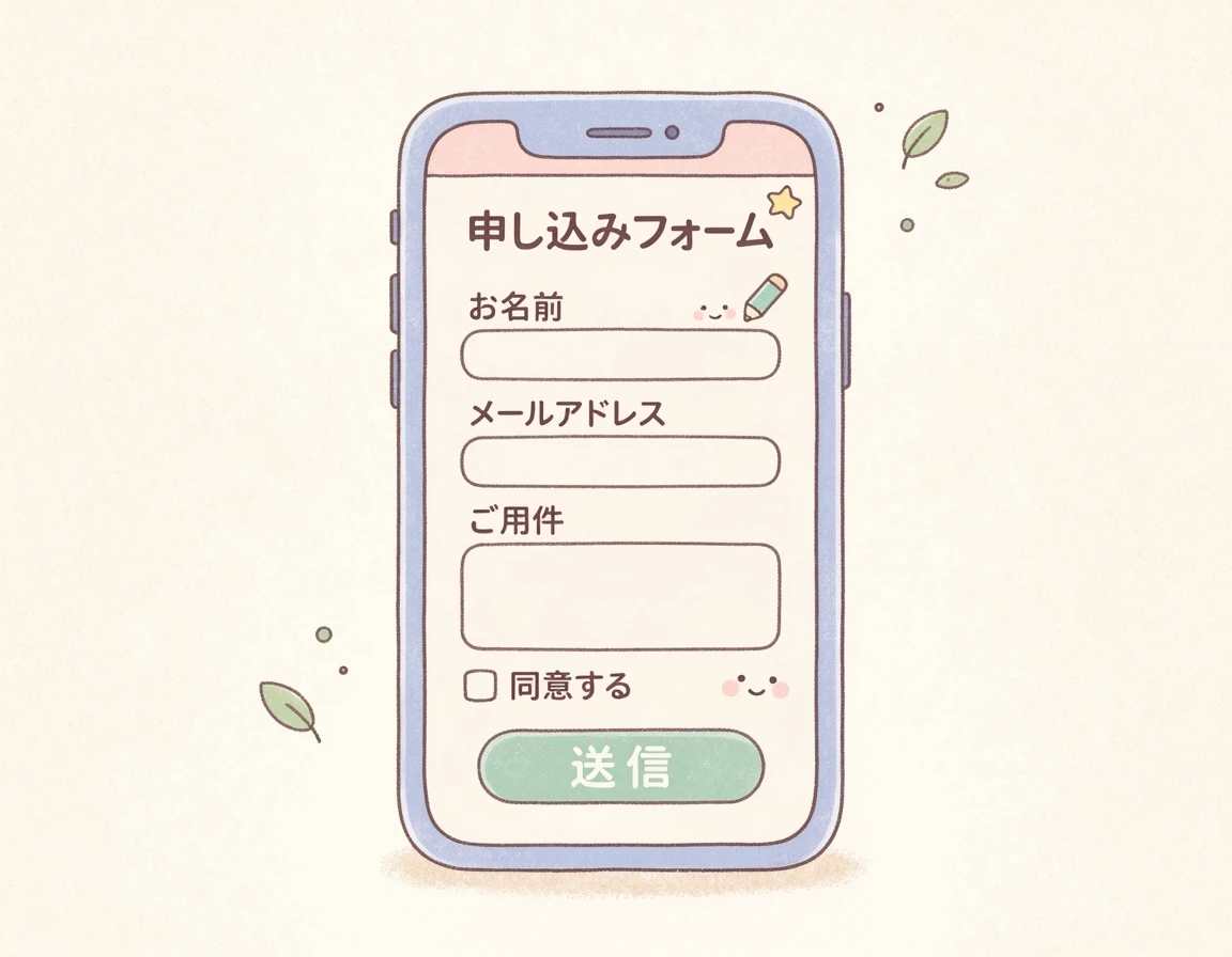 스마트폰으로 온라인 신청서를 작성하는 모습