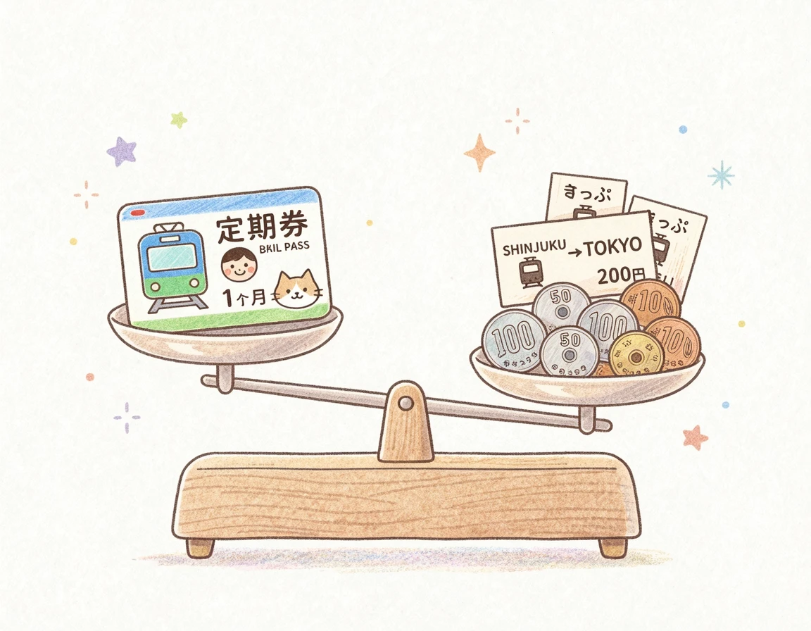 기차 패스와 개별 티켓의 가격을 저울질하는 모습