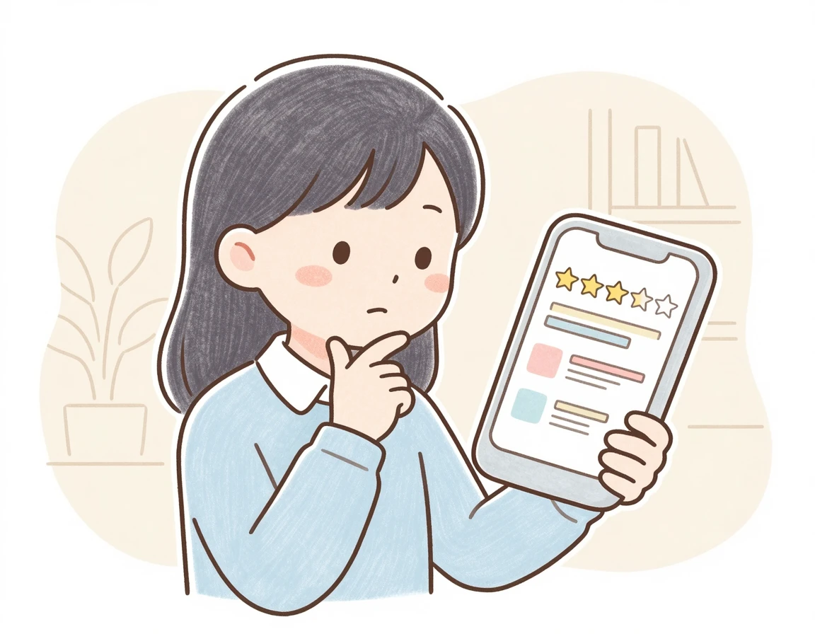 스마트폰으로 호스텔 평점을 확인하는 모습
