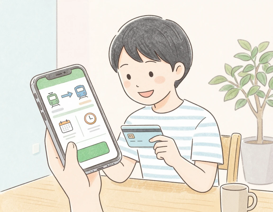 스마트폰으로 고속철도 티켓을 예약하는 모습