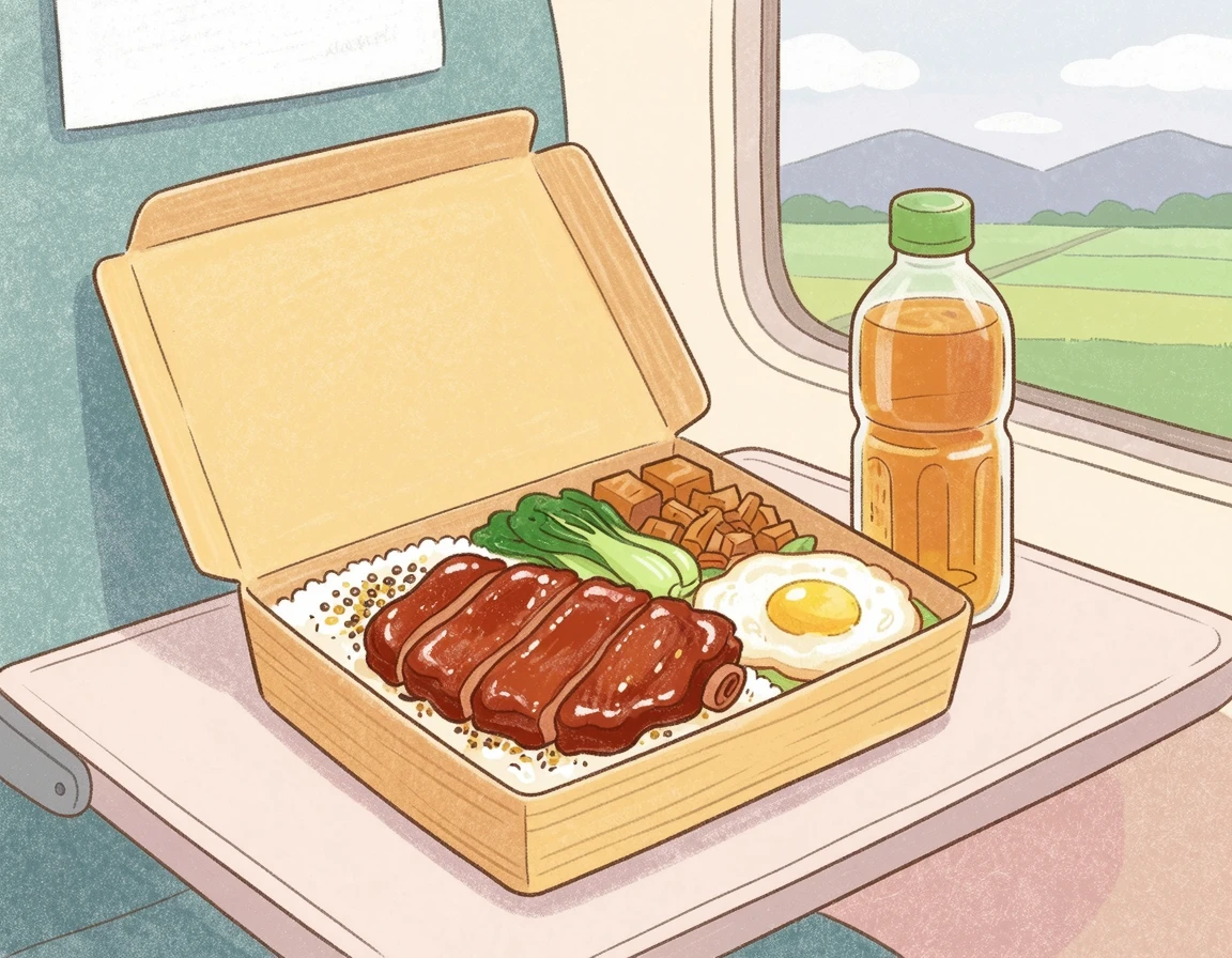 대만 고속철도역에서 판매하는 돼지갈비 도시락