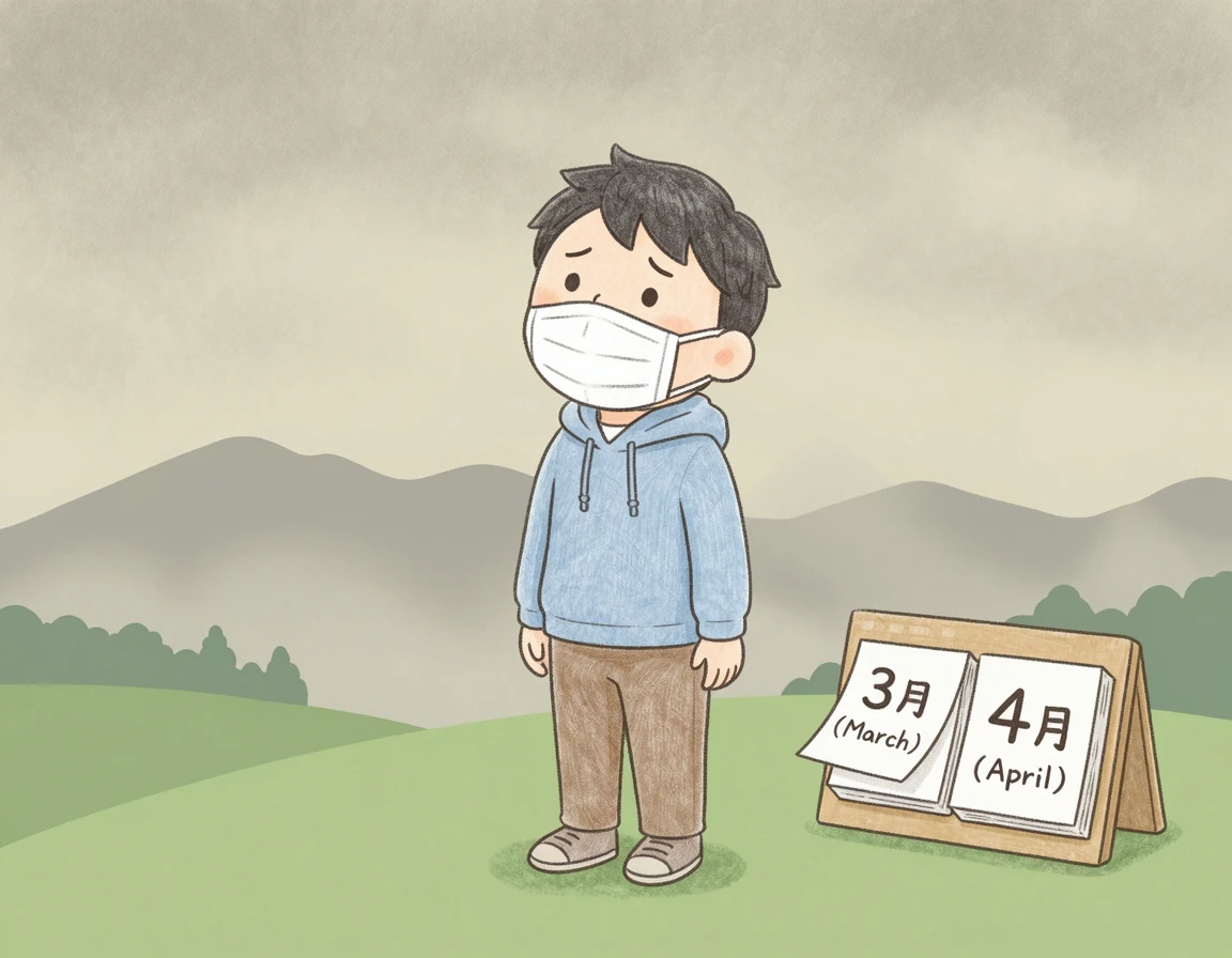 치앙마이 화전 기간 미세먼지를 주의하는 일러스트