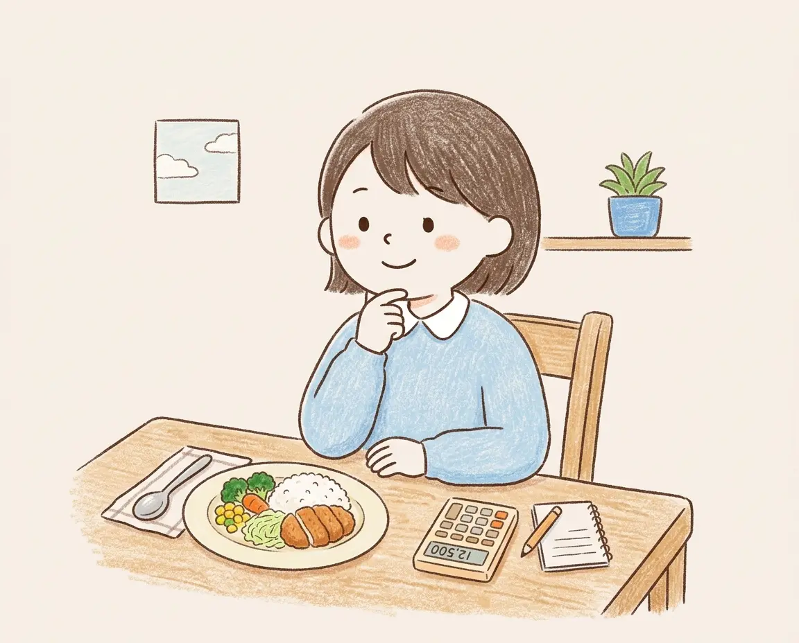 비용과 시간을 계산하며 아침 식사를 고민하는 여행자