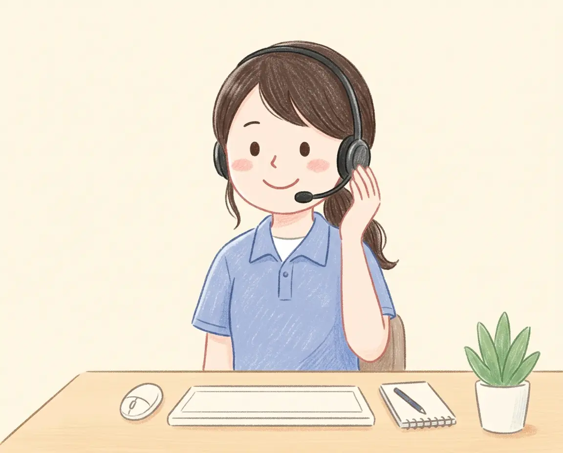 헤드셋을 끼고 친절하게 응대하는 고객센터 상담원